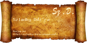 Szladky Dóra névjegykártya